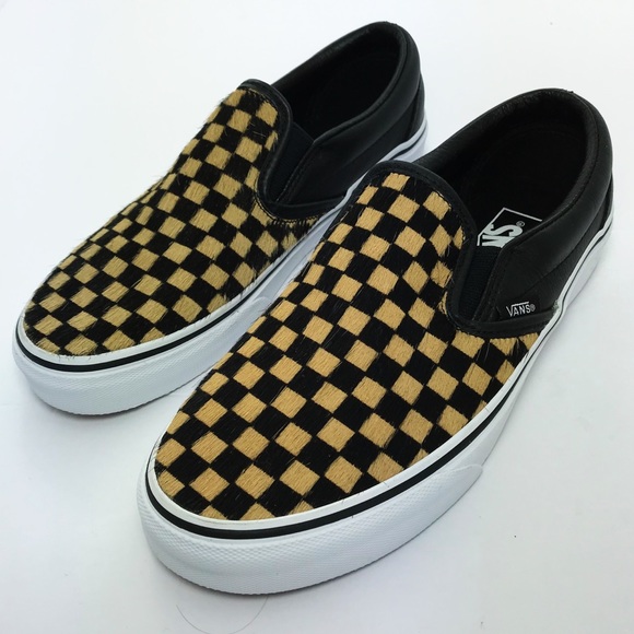 calf hair checkered vans